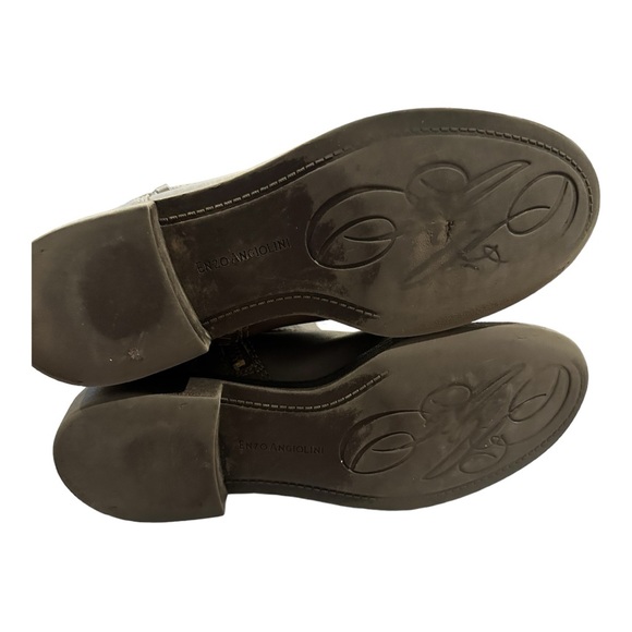 Enzo Angiolini Riding Boots Leather Zip Up Buckle Gray Brown Women’s Size 8M - Picture 6 of 9